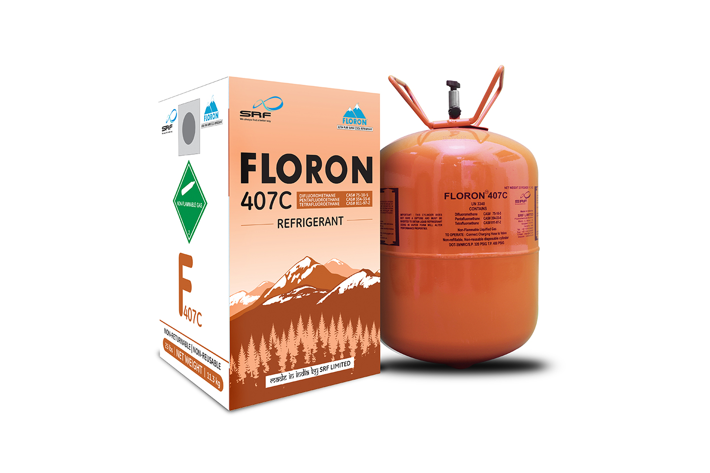 Gas Lạnh R407C - Floron ( Ấn Độ): Bình 11.3kg